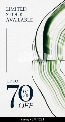 Comb painting sale template vector abstract marketing social media story for fashion brands Stock Vector