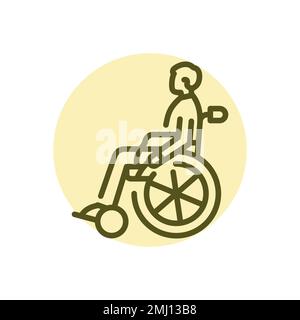 Invalid color line icon. Disability. Isolated vector element. Outline pictogram for web page, mobile app, promo Stock Vector