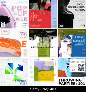 Abstract template vector set for social media post Stock Vector