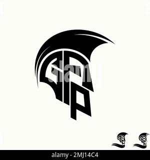 Simple and unique letter or word GA or GFA font like trojan spartan helmet graphic icon logo design abstract concept vector stock sport army initial Stock Vector