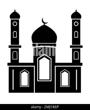 The black silhouettes of Islamic Ramadan cityscapes are often used as an artistic motif for designing mosques, minarets, and castles. These structures Stock Vector