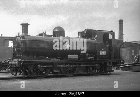 GWR 5700 Class, or 57xx class, 0-6-0PT pannier tank No.3692 seen at Swindon Works in about 1956 Stock Photo