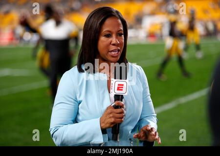 Glendale, United States. 15th Aug, 2019. ESPN sideline reporter Lisa  Salters during an NFL football game between the Oakland Raiders and the Oakland  Raiders, Thursday, Aug. 15, 2019, in Glendale, Ariz. The