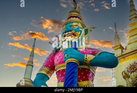 Huay Sai Khao Temple With modern, beautiful and strange applied art in Chiang Rai, Thailand visited by tourists from all over the world Stock Photo