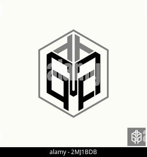 Simple and unique letter or word GA or GFA font like trojan spartan helmet graphic icon logo design abstract concept vector stock sport army initial Stock Vector