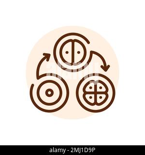 Cell division black line icon. Fertilization. Pictogram for web page Stock Vector