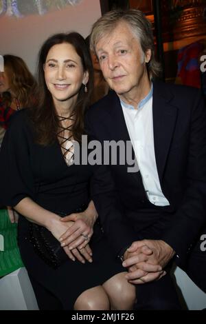 Musician Paul McCartney, right, and his wife Nancy Shevell attend the Stella MCartney Ready To Wear Spring-Summer 2020 collection, unveiled during the fashion week, in Paris, Monday, Sept. 30, 2019. (Photo by Vianney Le Caer/Invision/AP)