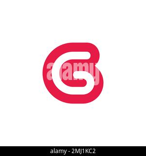 letter gb outline curves cute logo vector Stock Vector