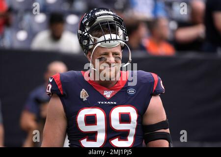 Houston Texans defensive end J.J. Watt (99) before an NFL football game  against the Carolina Panthers Sunday, Sept. 29, 2019, in Houston. (AP  Photo/Eric Christian Smith Stock Photo - Alamy