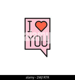 I love you message icon. linear style sign for mobile concept and web design. Stock Vector