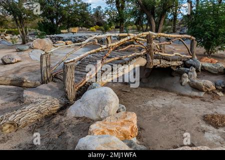 Merritt Park was unburied and bridges reconstructed, in Manzanar National Historic Site, Owens Valley, California, USA Stock Photo