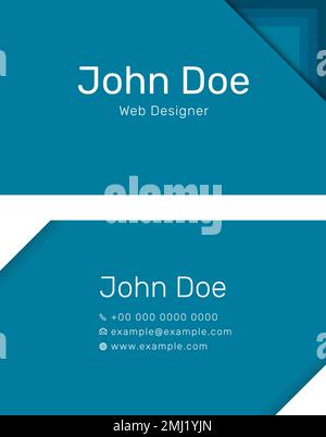 Modern business card template vector in navy blue set Stock Vector