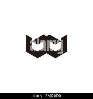 letter wt simple geometric line logo vector Stock Vector