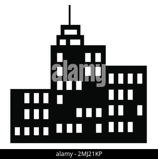 This set of illustrations features a black skyscraper Stock Vector