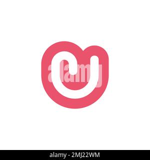 letter cu simple outline logo vector Stock Vector
