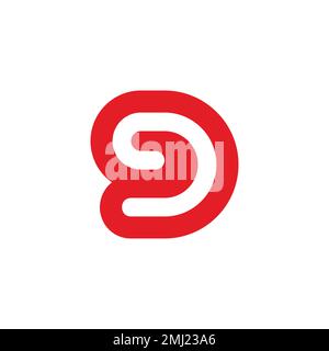 letter d curves outline simple logo vector Stock Vector