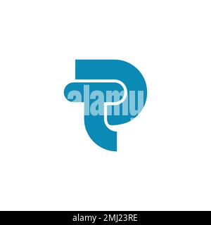 letter tp simple geometric simple logo vector Stock Vector