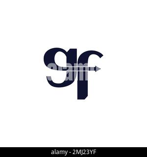 letter gf lowercase motion arrow logo vector Stock Vector