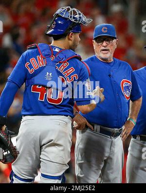 Chicago Cubs catcher Willson Contreras (40) strikes out during a MLB spring  training game, Saturday, Mar. 13, 2021, in Surprise, Ariz. (Brandon  Sloter/Image of Sport) Photo via Newscom Stock Photo - Alamy