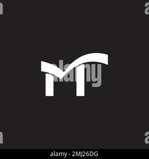 letter mt paper book logo vector Stock Vector