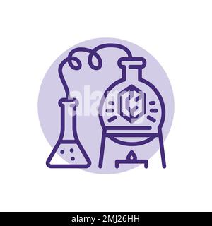 Alchemy color line icon. Isolated vector element. Outline pictogram for web page, mobile app, promo Stock Vector