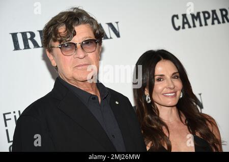 Robbie Robertson, left, and Janet Zuccarini attend the world premiere ...
