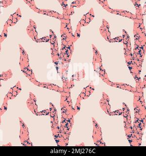 Hand-drawn vector abstract coral seamless pattern for backgrounds, textures and packaging. Stock Vector