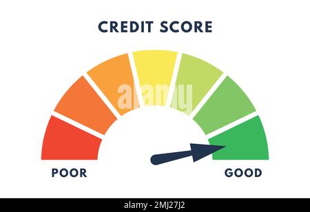 Credit score .Business success concept. Financial concept. Mortgage loan. Vector isolated illustration Stock Vector