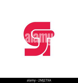 letter qt simple geometric logo vector Stock Vector