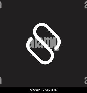 letter sj simple linked logo vector Stock Vector