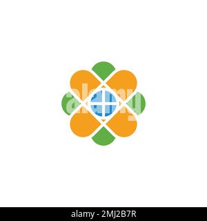 home windows flower florist shop symbol logo vector Stock Vector
