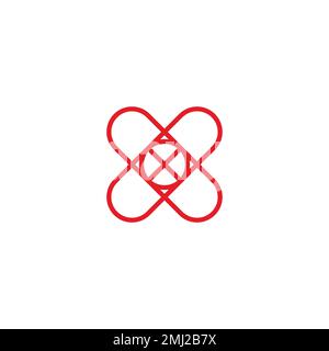 cross x simple thin line geometric logo vector Stock Vector