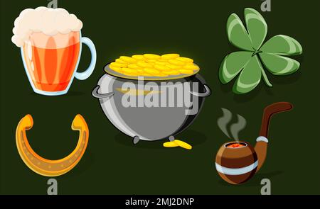 cute patricks day elements for you in illustration Stock Vector