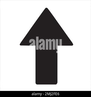 An up black arrow on a white background with copy space Stock Vector