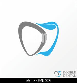 Simple and unique letter or word DD font with dental and leaf image graphic icon logo design abstract concept vector stock tooth or nature Stock Vector