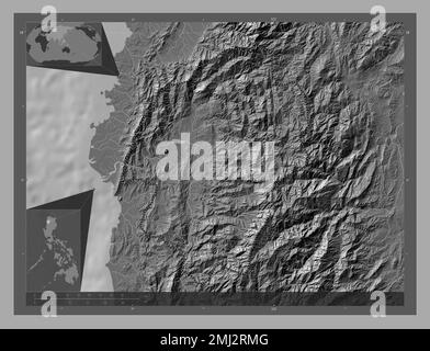 Abra, province of Philippines. Bilevel elevation map with lakes and ...