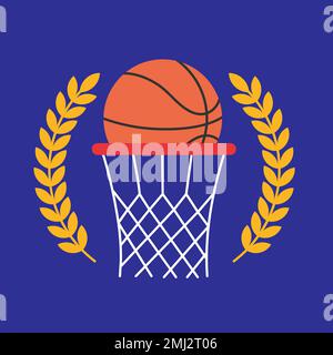 basketball emblem vector logo and icon design Stock Vector