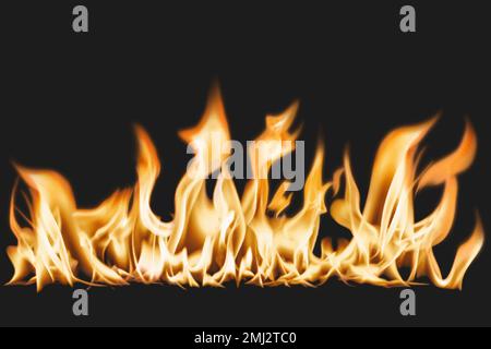 Burning flame border sticker, realistic fire image vector Stock Vector