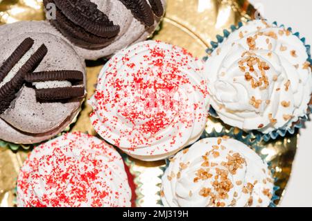 oreo and strawberry vegan cupcakes Stock Photo