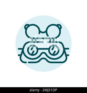Glasses for welding black line icon. Work equipment. Eye safety Stock Vector