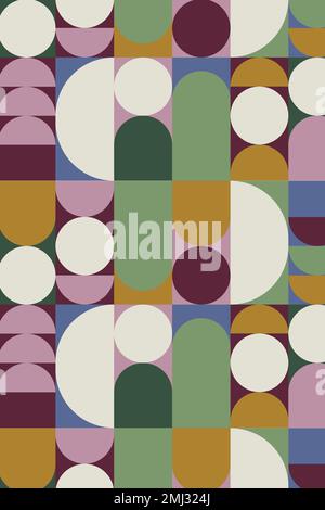 Colorful retro geometric pattern vector with circle shapes Stock Vector