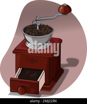 Cute manual coffee grinder for your favorite coffee Stock Vector