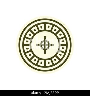 Roulette wheel black line icon. Casino game. Pictogram for web page Stock Vector