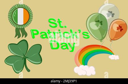 Cute elements drawn for st. patricks day Stock Vector