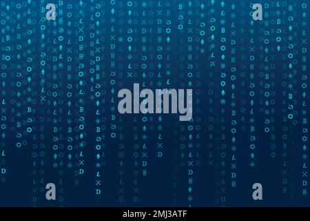 Cryptocurrency coding digital background vector open-source blockchain concept Stock Vector