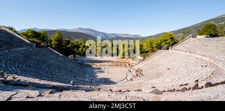 Amphitheatre, Theatre of Epidauros, Epidauros, Pelepones, Greece Stock Photo