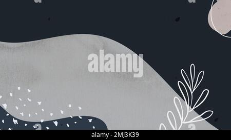 Abstract blue tone Memphis patterned social template vector Stock Vector