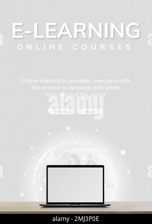 E-learning template vector future technology Stock Vector