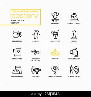 Hobbies and interest detailed line icons set in modern line icon style for  ui, ux, web, app design Stock Vector Image & Art - Alamy