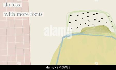 Cute quote template vector with hand drawn home interior Stock Vector